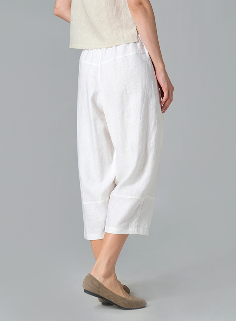 Linen Full Elastic Loose Causal Pants