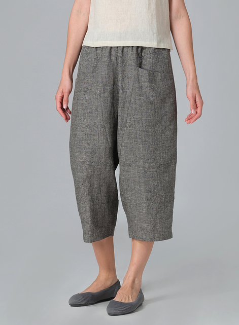 Linen Full Elastic Loose Causal Pants