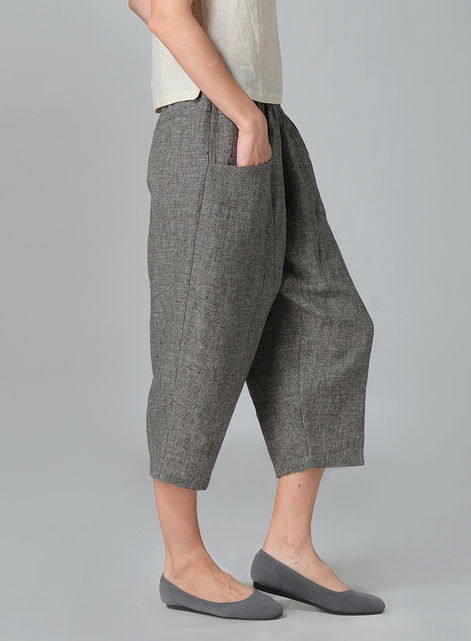 Linen Full Elastic Loose Causal Pants