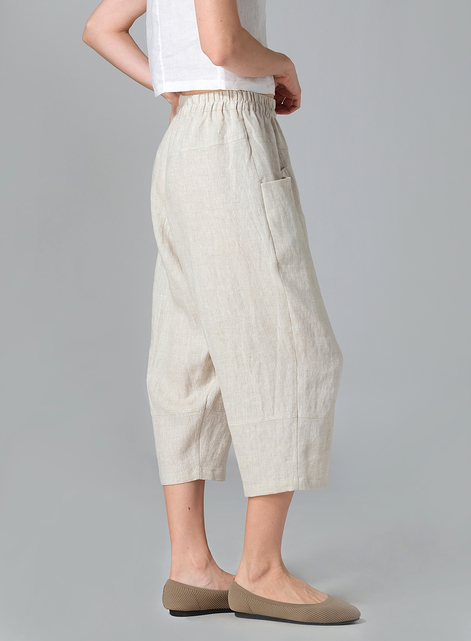 Linen Full Elastic Loose Causal Pants