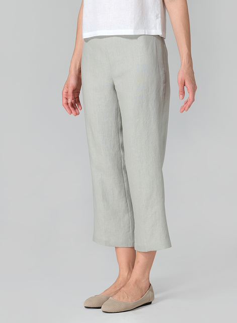 Linen Slim Calf Length Pants