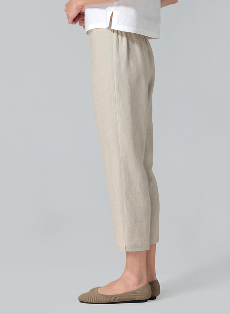 Linen Slim Calf Length Pants