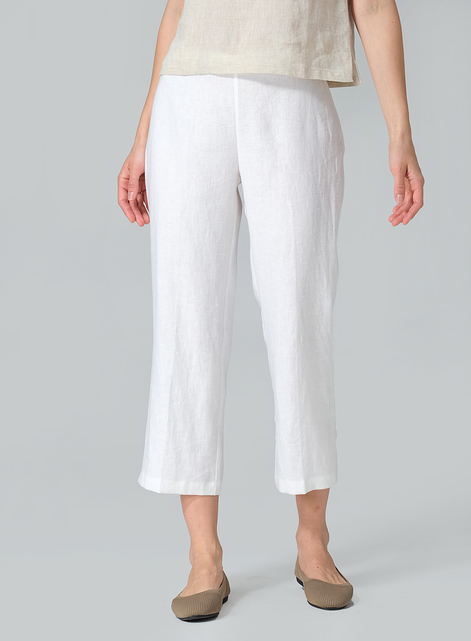 Linen Slim Calf Length Pants