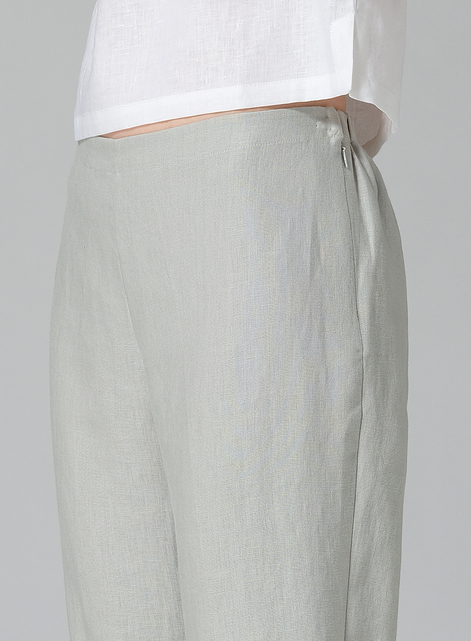 Linen Slim Calf Length Pants