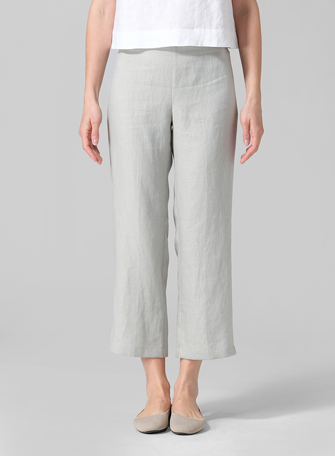 Linen Slim Cropped Length Pants
