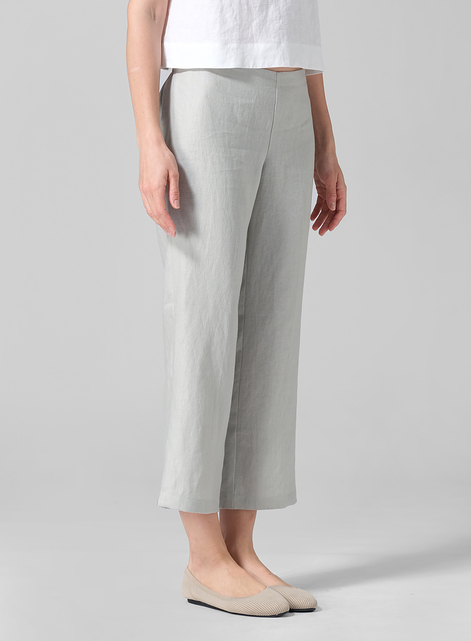 Linen Slim Cropped Length Pants