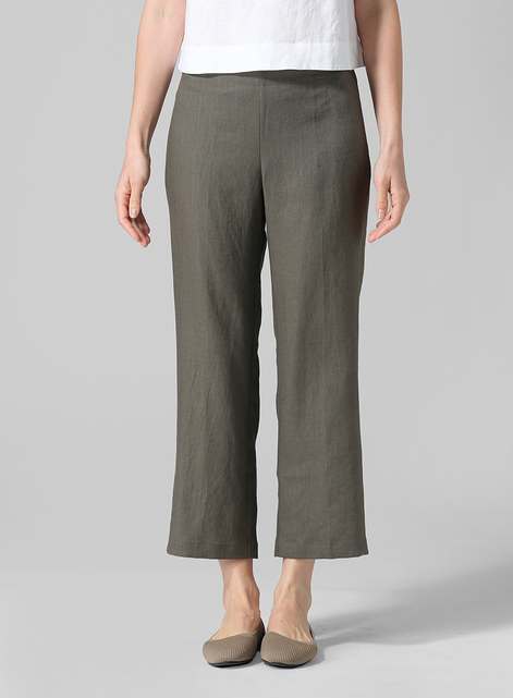 Linen Slim Cropped Length Pants