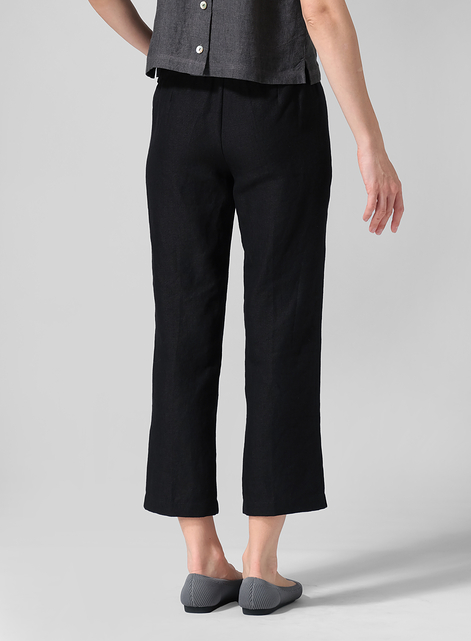 Linen Slim Cropped Length Pants