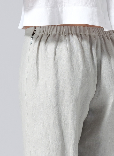 Linen Slim Cropped Length Pants