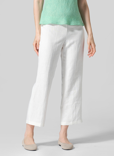Linen Slim Cropped Length Pants
