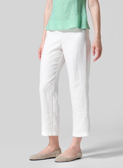 Linen Slim Cropped Length Pants