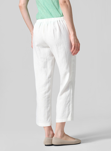 Linen Slim Cropped Length Pants