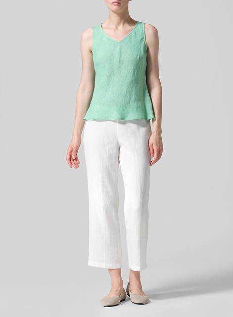 Linen Slim Cropped Length Pants