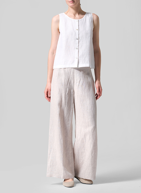 Linen Casual Loose A-line Wide-Leg Long Trousers