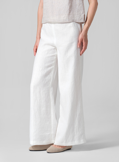 Linen Casual Loose A-line Wide-Leg Long Trousers