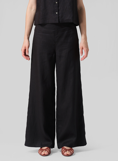 Linen Casual Loose A-line Wide-Leg Long Trousers