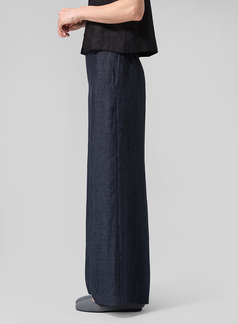 Linen Casual Loose A-line Wide-Leg Long Trousers