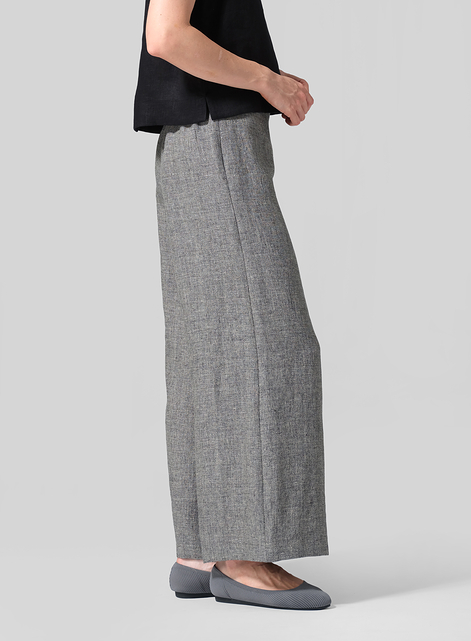 Linen Casual Loose A-line Wide-Leg Trousers