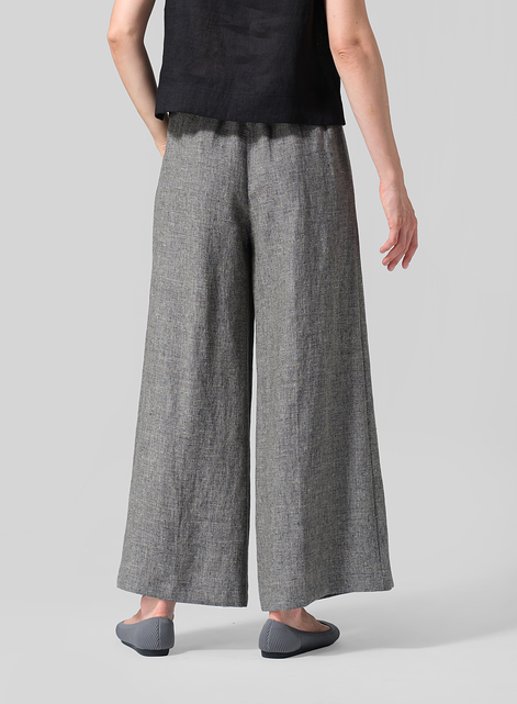 Linen Casual Loose A-line Wide-Leg Trousers