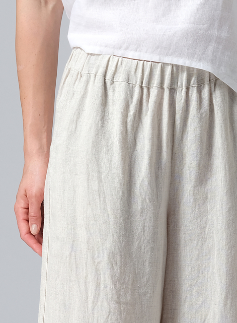 Linen ​S​lightly A-Shape Wide Leg Pants