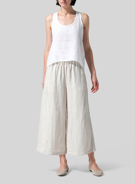 Linen ​S​lightly A-Shape Wide Leg Pants