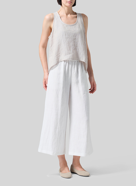 Linen ​S​lightly A-Shape Wide Leg Pants