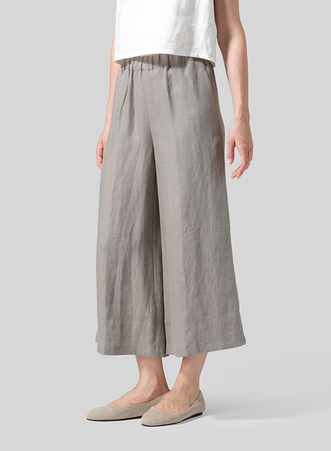 Linen ​S​lightly A-Shape Wide Leg Pants