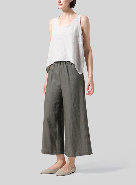 Linen ​S​lightly A-Shape Wide Leg Pants