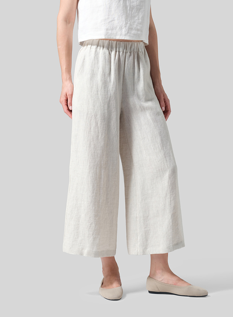 Linen ​S​lightly A-Shape Wide Leg Pants