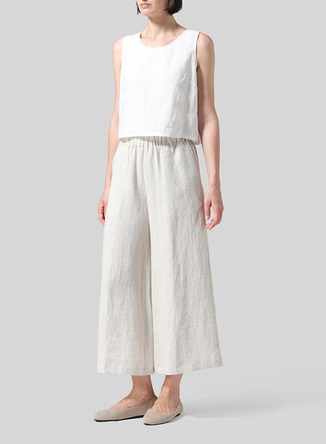 Linen ​S​lightly A-Shape Wide Leg Pants