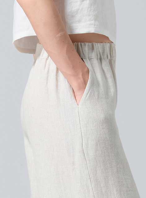 Linen ​S​lightly A-Shape Wide Leg Pants