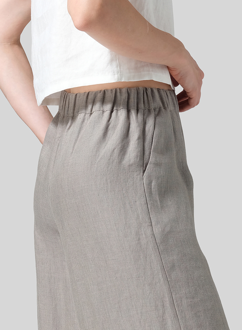 Linen ​S​lightly A-Shape Wide Leg Pants