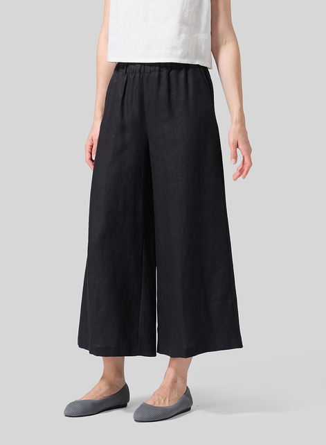 Linen ​S​lightly A-Shape Wide Leg Pants