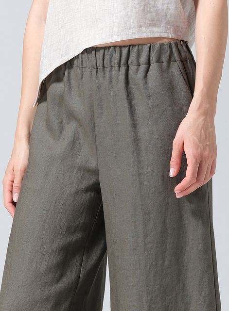 Linen ​S​lightly A-Shape Wide Leg Pants