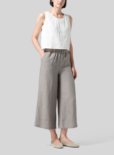 Linen ​S​lightly A-Shape Wide Leg Pants
