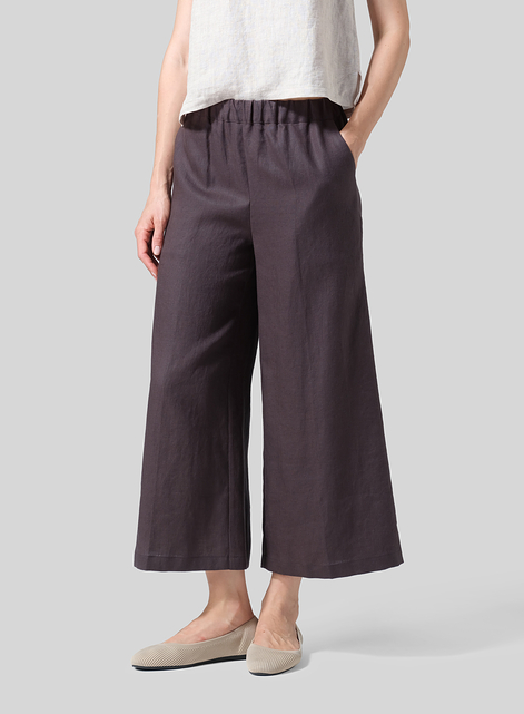 Linen ​S​lightly A-Shape Wide Leg Pants