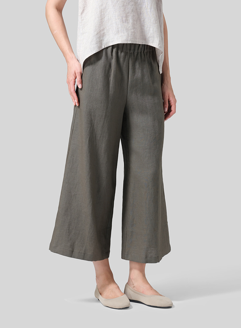 Linen ​S​lightly A-Shape Wide Leg Pants