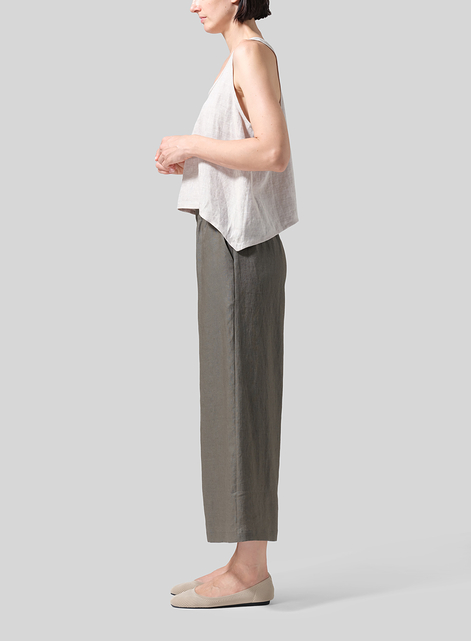 Linen ​S​lightly A-Shape Wide Leg Pants