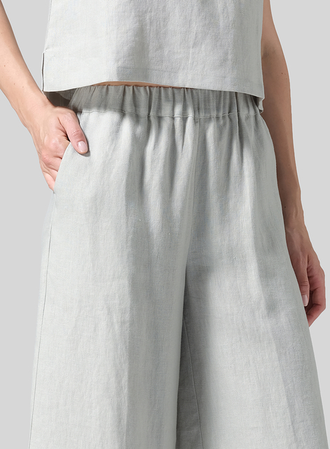 Linen ​S​lightly A-Shape Wide Leg Pants