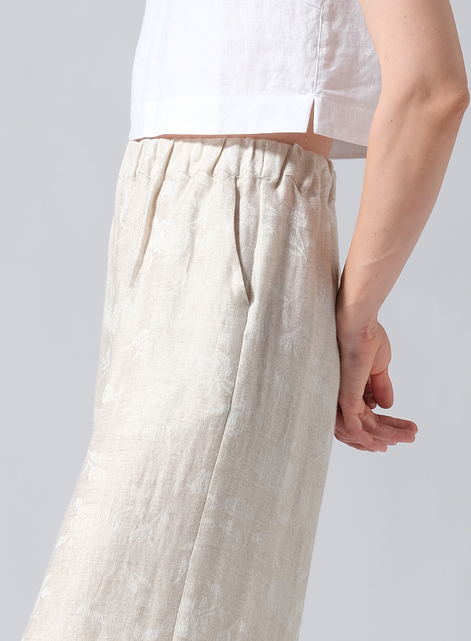 Twill Linen ​S​lightly A-Shape Wide Leg Pants