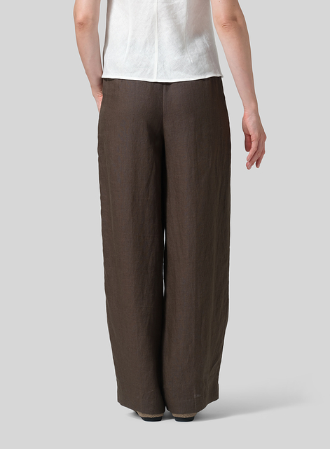 Linen Regular Fit Long Pants with Buttons