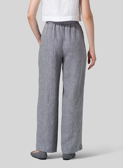 Linen Regular Fit Long Pants with Buttons