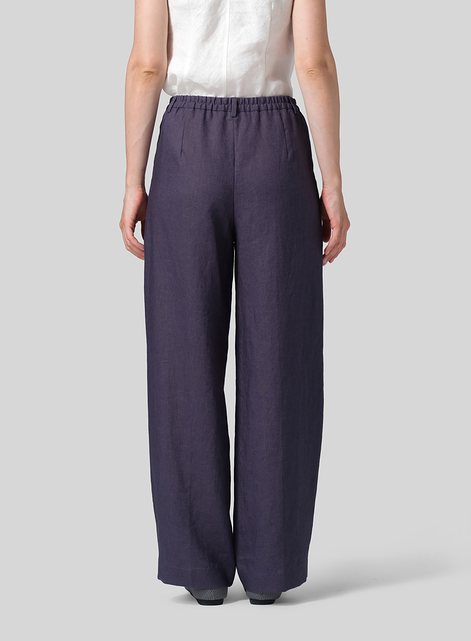 Linen Regular Fit Long Pants with Buttons