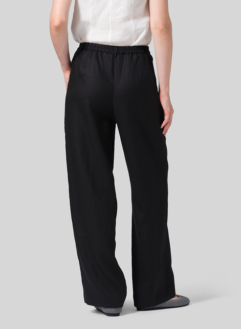 Linen Regular Fit Long Pants with Buttons