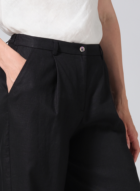 Linen Regular Fit Long Pants with Buttons
