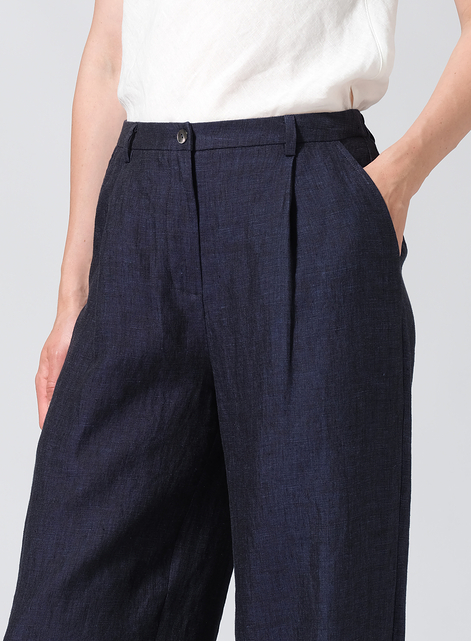 Linen Regular Fit Long Pants with Buttons