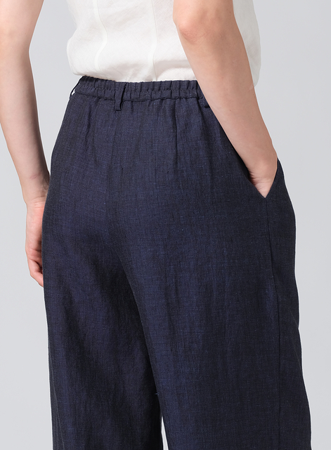 Linen Regular Fit Long Pants with Buttons