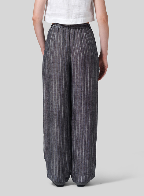 Linen Regular Fit Long Pants with Buttons