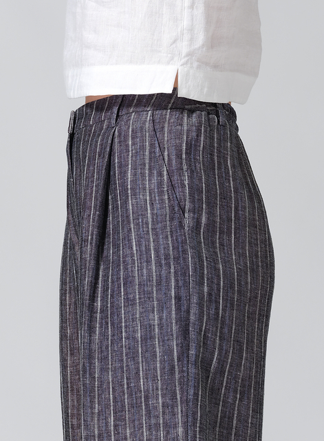 Linen Regular Fit Long Pants with Buttons
