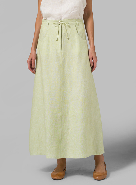 Linen High Rise Long Skirt